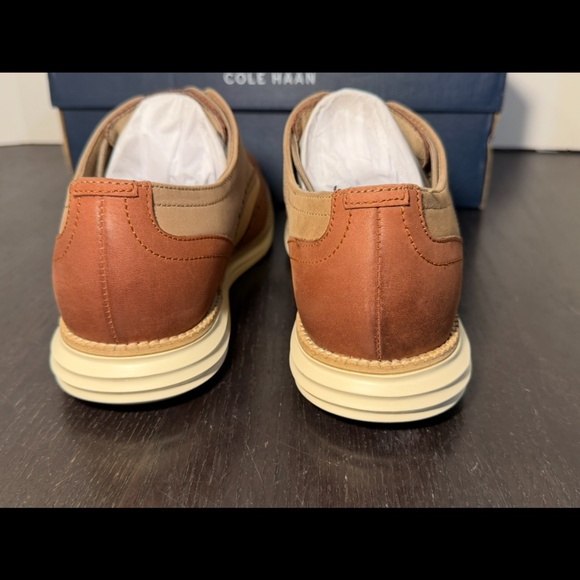Cole Haan Original Grand Shortwing Oxford Shoes Dark Cuoio/Ivory Mens 7M main image 6